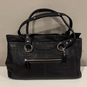 Coach Black Leather Tote Bag